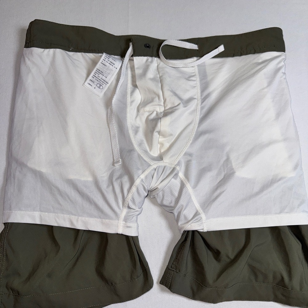 Abercrombie & Fitch Men XL Stretch All Day Shorts Olive Green Mesh Lined - Picture 4 of 14